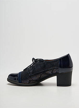 Derbies matière lisse talon de 4 à 6cm bleu SWEET femme