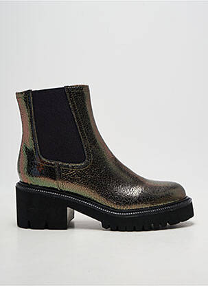 Bottines/boots tissage satiné talon de 4 à 6cm argent MAM'ZELLE femme