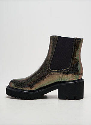Bottines/boots tissage satiné talon de 4 à 6cm argent MAM'ZELLE femme