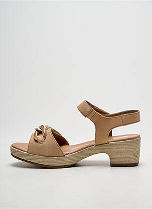 Sandales/nu pieds bout ouvert talon de 4 à 6cm beige REMONTE femme