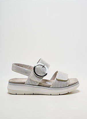 Sandales/nu pieds tissage satiné talon de 4 à 6cm argent REMONTE femme
