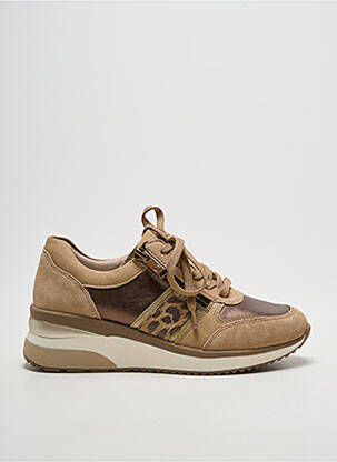 Baskets fermeture zip et lacets talon de 4 à 6cm beige REMONTE femme