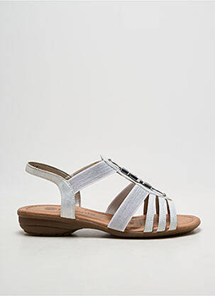 Sandales/nu pieds tissage satiné talon plat jusqu'à 3cm argent REMONTE femme