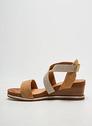 Sandales/nu pieds tissage satiné talon de 4 à 6cm or MAM'ZELLE femme