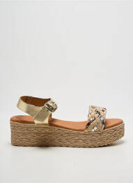 Sandales/nu pieds tissage satiné talon de 4 à 6cm or EVA FRUTOS femme