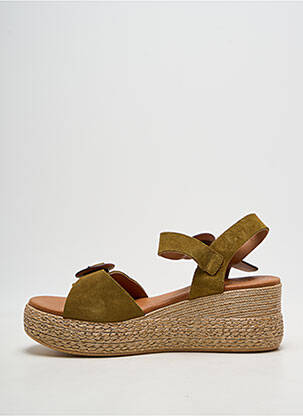 Sandales/nu pieds talon compensé talon de 7 à 9cm vert EVA FRUTOS femme