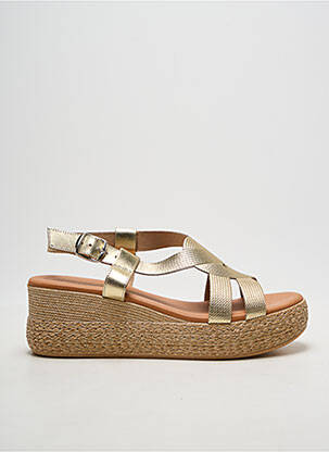 Sandales/nu pieds tissage satiné talon de 7 à 9cm or EVA FRUTOS femme