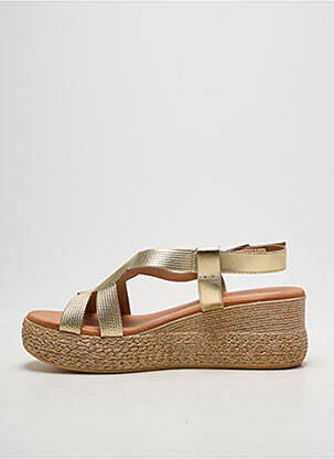 Sandales/nu pieds tissage satiné talon de 7 à 9cm or EVA FRUTOS femme