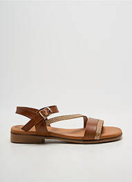 Sandales/nu pieds chiquet talon plat jusqu'à 3cm marron EVA FRUTOS femme
