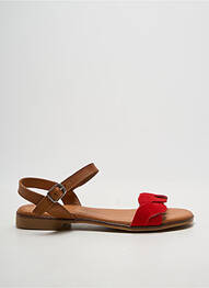 Sandales/nu pieds chiquet talon plat jusqu'à 3cm rouge EVA FRUTOS femme