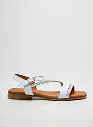 Sandales/nu pieds chiquet talon plat jusqu'à 3cm argent EVA FRUTOS femme