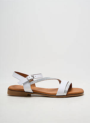 Sandales/nu pieds chiquet talon plat jusqu'à 3cm argent EVA FRUTOS femme