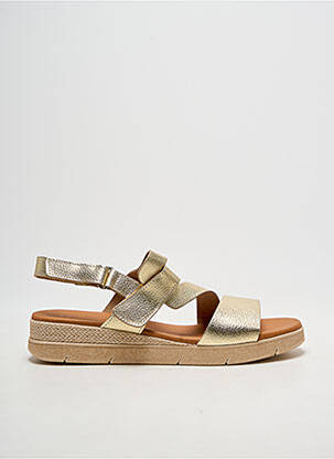 Sandales/nu pieds tissage satiné talon de 4 à 6cm or EVA FRUTOS femme