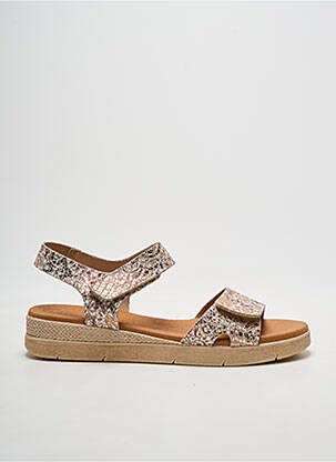 Sandales/nu pieds tissage satiné talon de 4 à 6cm beige EVA FRUTOS femme