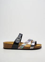Mules/sabots tissage satiné talon de 4 à 6cm noir LA MAISON DE L'ESPADRILLE femme