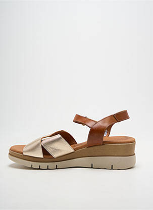 Sandales/nu pieds tissage satiné talon de 4 à 6cm or EVA FRUTOS femme
