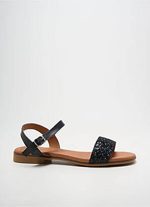 Sandales/nu pieds chiquet talon plat jusqu'à 3cm noir EVA FRUTOS femme