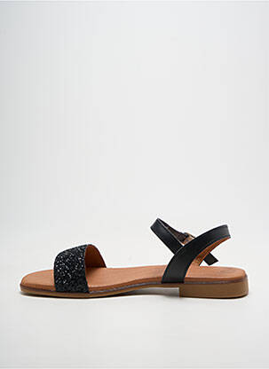 Sandales/nu pieds chiquet talon plat jusqu'à 3cm noir EVA FRUTOS femme