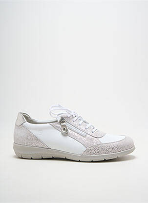 Chaussures de confort fermeture zip et lacets talon plat jusqu'à 3cm argent SUAVE femme