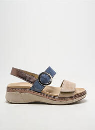 Sandales/nu pieds tissage satiné talon de 4 à 6cm bleu SUAVE femme