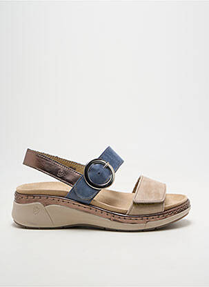 Sandales/nu pieds tissage satiné talon de 4 à 6cm bleu SUAVE femme