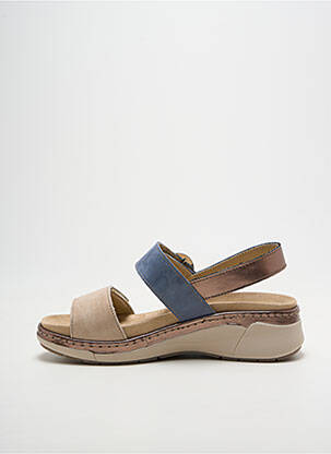 Sandales/nu pieds tissage satiné talon de 4 à 6cm bleu SUAVE femme