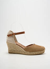 Espadrilles bout rond talon de 7 à 9cm marron LA MAISON DE L'ESPADRILLE femme