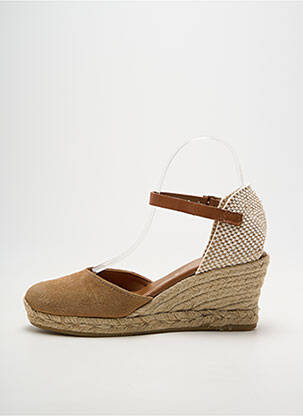 Espadrilles bout rond talon de 7 à 9cm marron LA MAISON DE L'ESPADRILLE femme