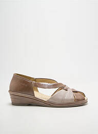 Sandales/nu pieds tissage satiné talon plat jusqu'à 3cm marron SUAVE femme