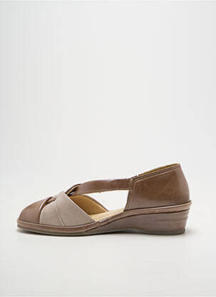 Sandales/nu pieds tissage satiné talon plat jusqu'à 3cm marron SUAVE femme