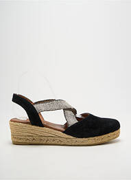 Espadrilles bout rond talon de 4 à 6cm noir LA MAISON DE L'ESPADRILLE femme