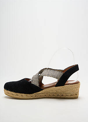 Espadrilles bout rond talon de 4 à 6cm noir LA MAISON DE L'ESPADRILLE femme