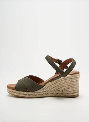 Espadrilles fermeture boucle(s) talon de 7 à 9cm vert LA MAISON DE L'ESPADRILLE femme