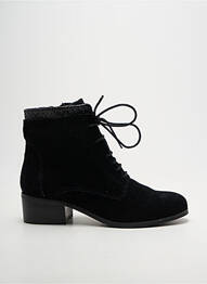Bottines/boots tissage satiné talon de 4 à 6cm noir SWEET femme
