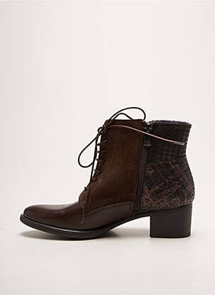Bottines/boots tissage satiné talon de 4 à 6cm marron DORKING femme