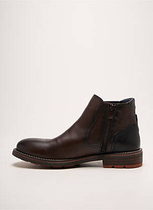 Bottines/boots fermeture zippée talon bas marron FLUCHOS homme