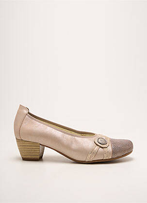 Escarpins tissage satiné talon de 4 à 6cm beige PEDI GIRL femme