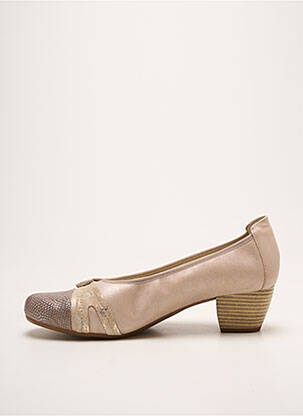 Escarpins tissage satiné talon de 4 à 6cm beige PEDI GIRL femme