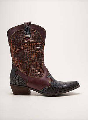 Bottes cubain talon de 4 à 6cm violet LAURA VITA femme