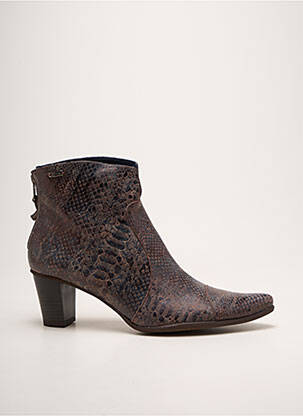 Bottines/boots tissage satiné talon de 4 à 6cm violet DORKING femme