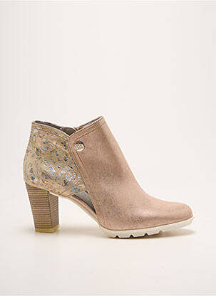 Bottines/boots tissage satiné talon de 7 à 9cm rose DORKING femme