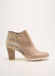 Bottines/boots tissage satiné talon de 7 à 9cm rose DORKING femme