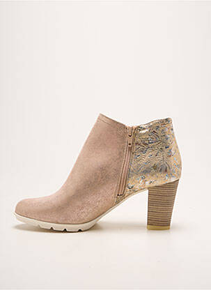 Bottines/boots tissage satiné talon de 7 à 9cm rose DORKING femme