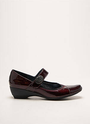 Ballerines matière lisse talon de 4 à 6cm rouge GEO-REINO femme