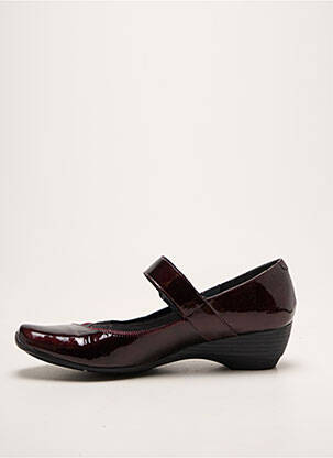 Ballerines matière lisse talon de 4 à 6cm rouge GEO-REINO femme