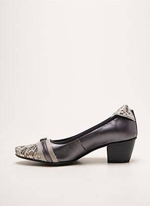 Escarpins tissage satiné talon de 4 à 6cm gris DORKING femme