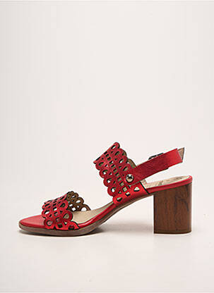 Sandales/nu pieds fermeture boucle(s) talon de 4 à 6cm rouge DORKING femme