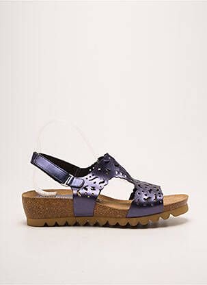 Sandales/nu pieds tissage satiné talon de 4 à 6cm bleu DORKING femme