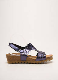 Sandales/nu pieds tissage satiné talon de 4 à 6cm bleu DORKING femme