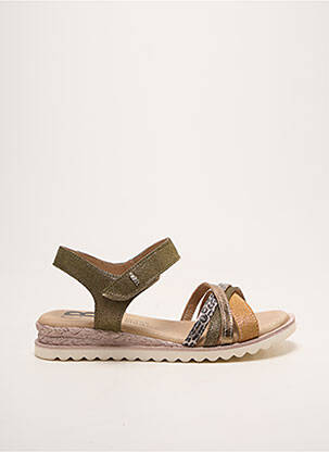 Sandales/nu pieds tissage satiné talon plat jusqu'à 3cm vert GEO-REINO femme